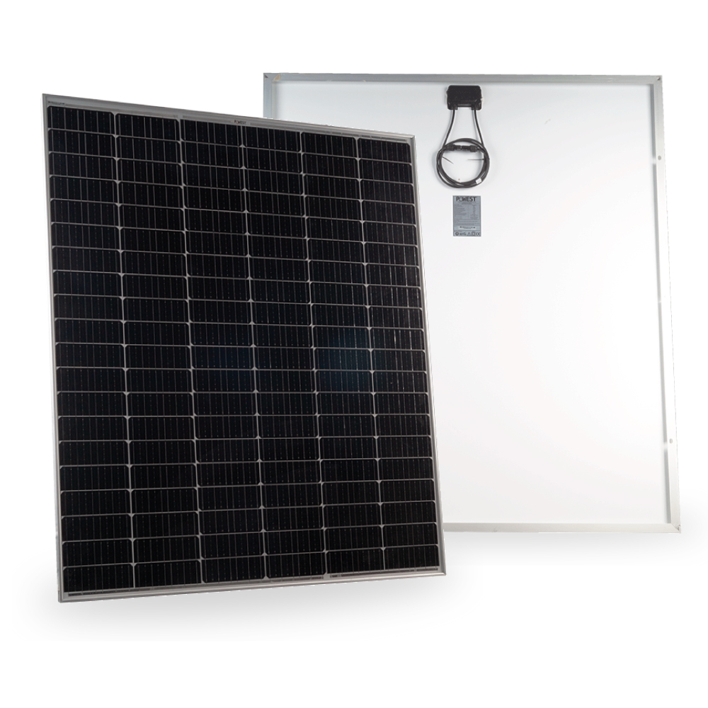 Panel Solar 300W Monocristalino con certificación RETIE para proyectos fotovoltaicos.